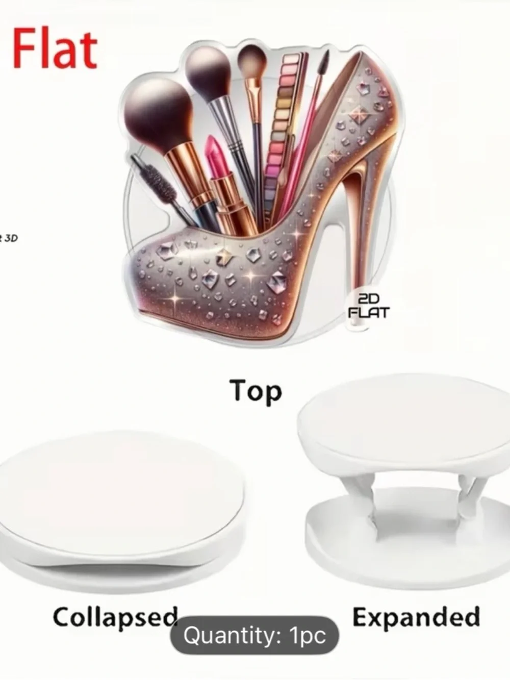 Glamorous Silver High Heel Acrylic Phone Stand